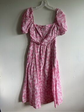 o.p.t | Dresses | Opt Khalani Linen Midi Dress Midnight Blue Floral Size 8  | Poshmark